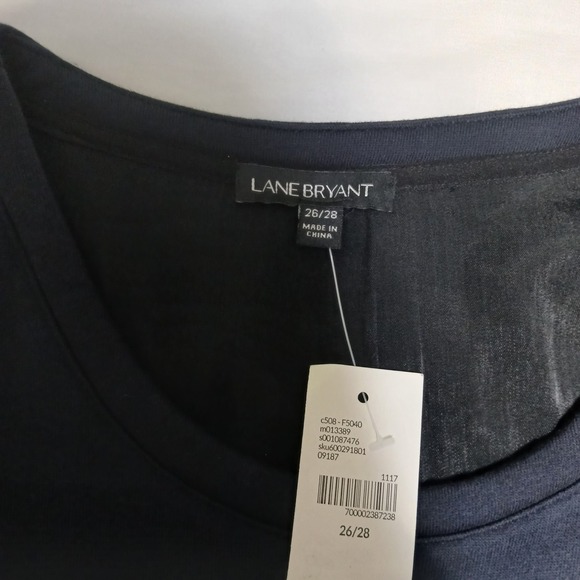 Lane Bryant Ruffle Sleeve‎ Blouse Top Layered Hem Plus Size 26/28 - Picture 4 of 7